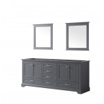 Dukes 80" Dark Grey Double Vanity, no Top and 30" Mirrors