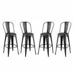 Promenade Bar Side Stool Metal Set of 4