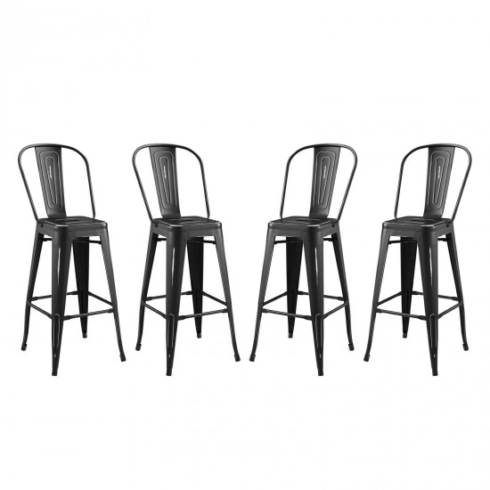 Promenade Bar Side Stool Metal Set of 4