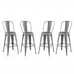Promenade Bar Side Stool Metal Set of 4