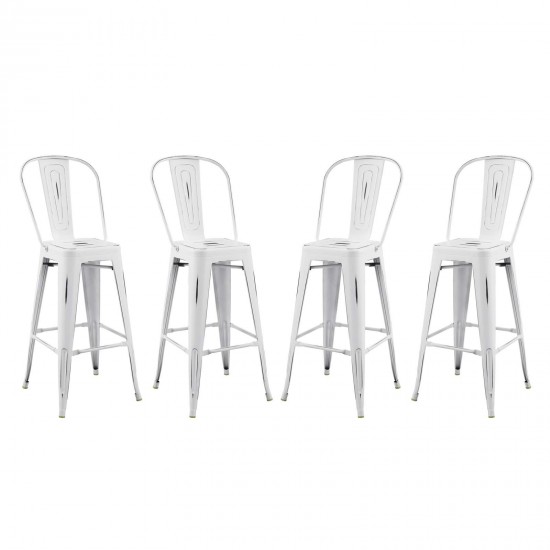 Promenade Bar Side Stool Metal Set of 4