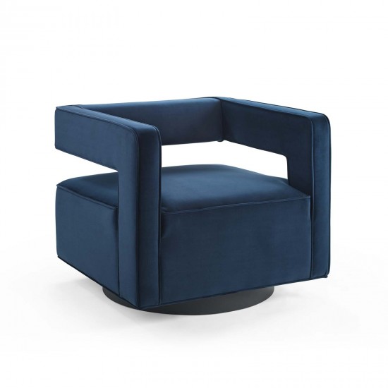 Booth Performance Velvet Swivel Armchair