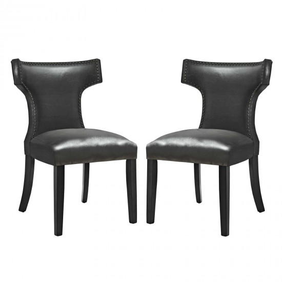 Curve Dining Chair Vinyl Set of 2