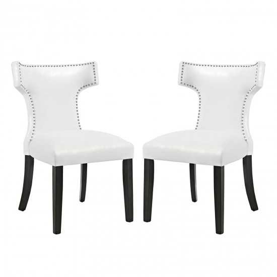 Curve Dining Chair Vinyl Set of 2