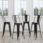 Promenade Bar Stool Metal Set of 4