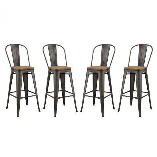 Promenade Bar Stool Metal Set of 4