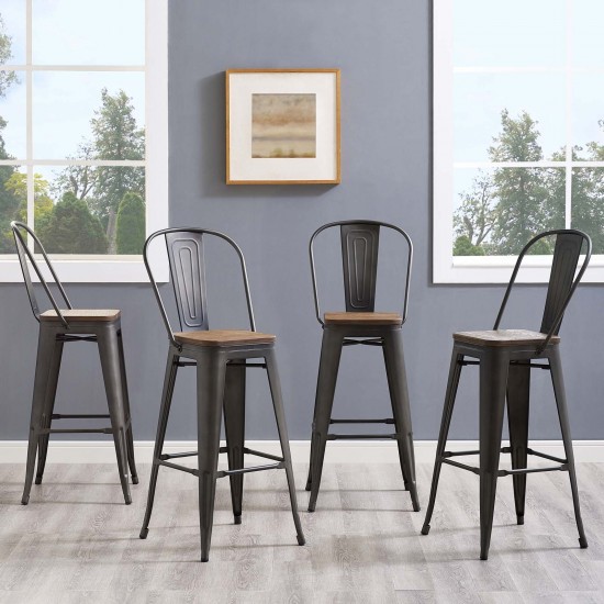 Promenade Bar Stool Metal Set of 4