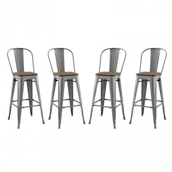 Promenade Bar Stool Metal Set of 4