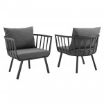 Riverside Outdoor Patio Aluminum Armchair Set of 2