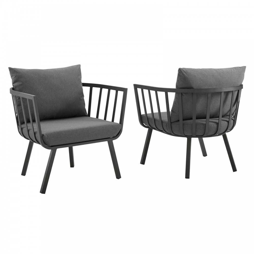 Riverside Outdoor Patio Aluminum Armchair Set of 2