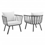 Riverside Outdoor Patio Aluminum Armchair Set of 2