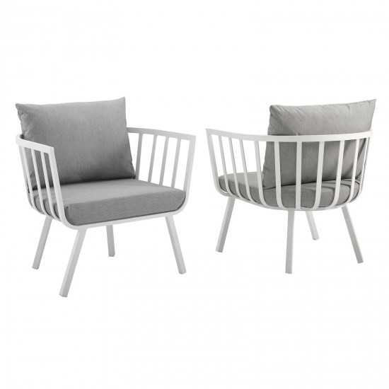 Riverside Outdoor Patio Aluminum Armchair Set of 2