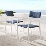 Raleigh Outdoor Patio Aluminum Armchair Set of 2