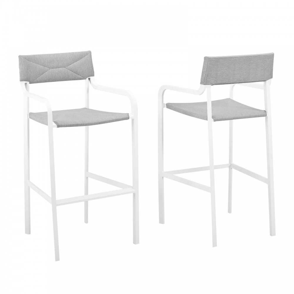 Raleigh Outdoor Patio Aluminum Bar Stool Set of 2