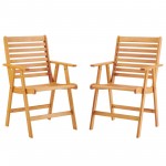 Hatteras Outdoor Patio Eucalyptus Wood Armchair Set of 2