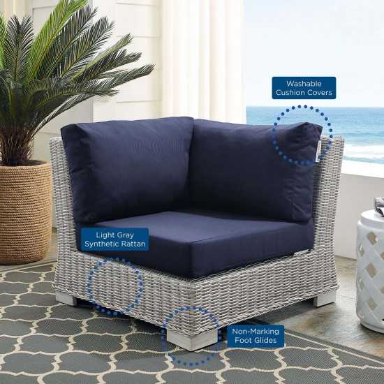 Conway Sunbrella® Outdoor Patio Wicker Rattan Corner Chair