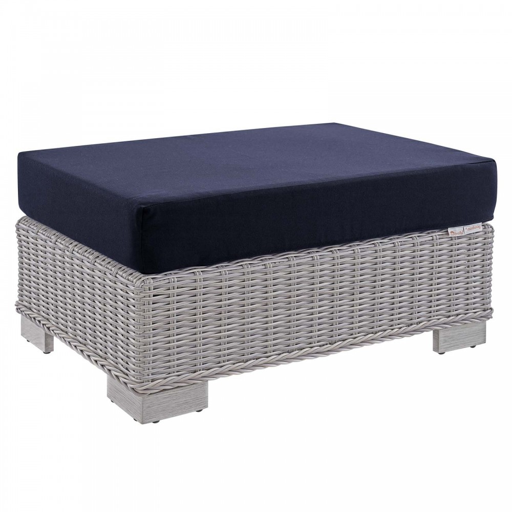 Conway Sunbrella® Outdoor Patio Wicker Rattan Ottoman