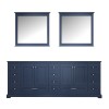 Dukes 84" Navy Blue Double Vanity, no Top and 34" Mirrors