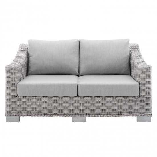 Conway Sunbrella® Outdoor Patio Wicker Rattan Loveseat