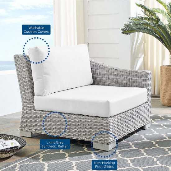 Conway Sunbrella® Outdoor Patio Wicker Rattan Right-Arm Chair