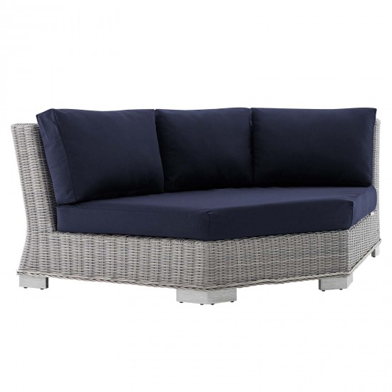 Conway Sunbrella® Outdoor Patio Wicker Rattan Round Corner Chair