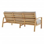 Orlean Outdoor Patio Eucalyptus Wood Sofa and Loveseat Set