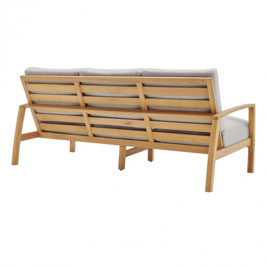 Orlean Outdoor Patio Eucalyptus Wood Sofa and Loveseat Set