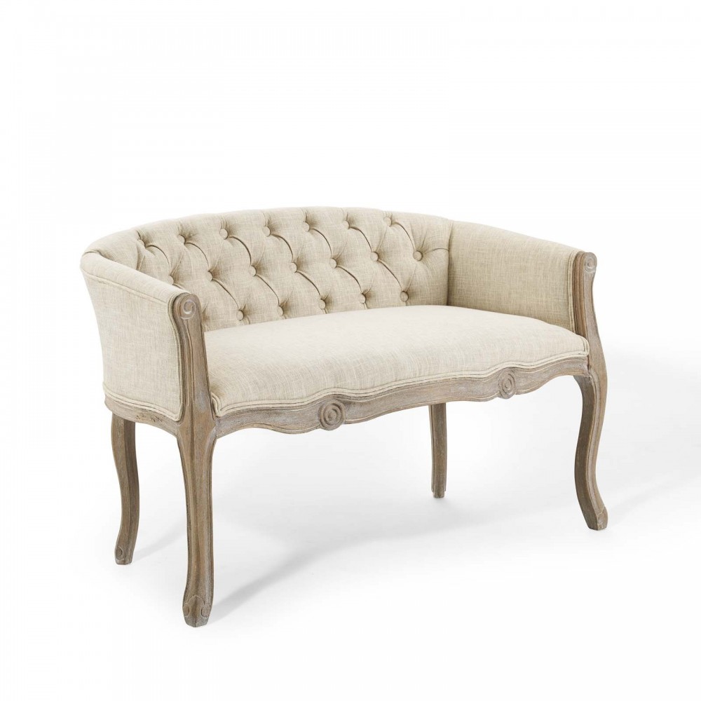 Crown Vintage French Upholstered Settee Loveseat