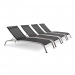 Savannah Outdoor Patio Mesh Chaise Lounge Set of 4