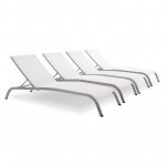 Savannah Outdoor Patio Mesh Chaise Lounge Set of 4