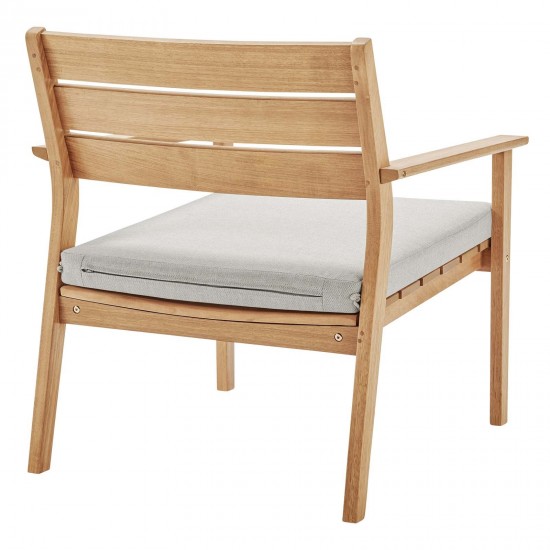 Breton Outdoor Patio Ash Wood Armchair Set of 2