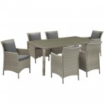 Conduit 7 Piece Outdoor Patio Wicker Rattan Dining Set