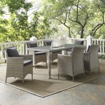 Conduit 7 Piece Outdoor Patio Wicker Rattan Dining Set