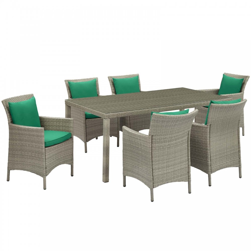 Conduit 7 Piece Outdoor Patio Wicker Rattan Dining Set