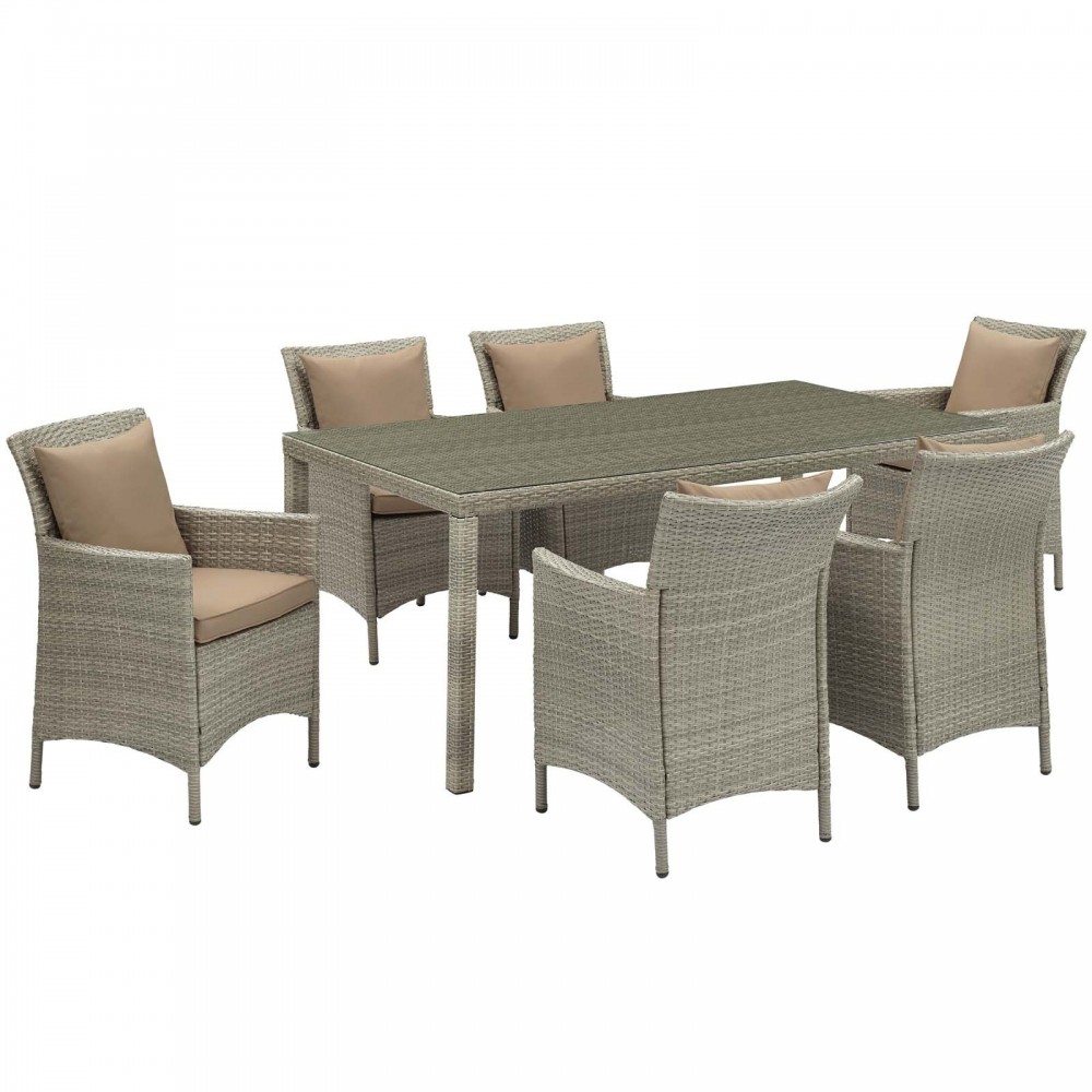 Conduit 7 Piece Outdoor Patio Wicker Rattan Dining Set Conduit 7 Piece Outdoor Patio Wicker Rattan Dining Set