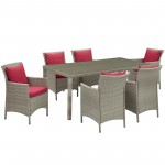 Conduit 7 Piece Outdoor Patio Wicker Rattan Dining Set