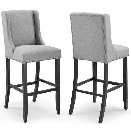 Baron Bar Stool Upholstered Fabric Set of 2