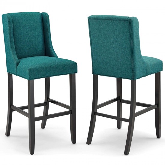 Baron Bar Stool Upholstered Fabric Set of 2