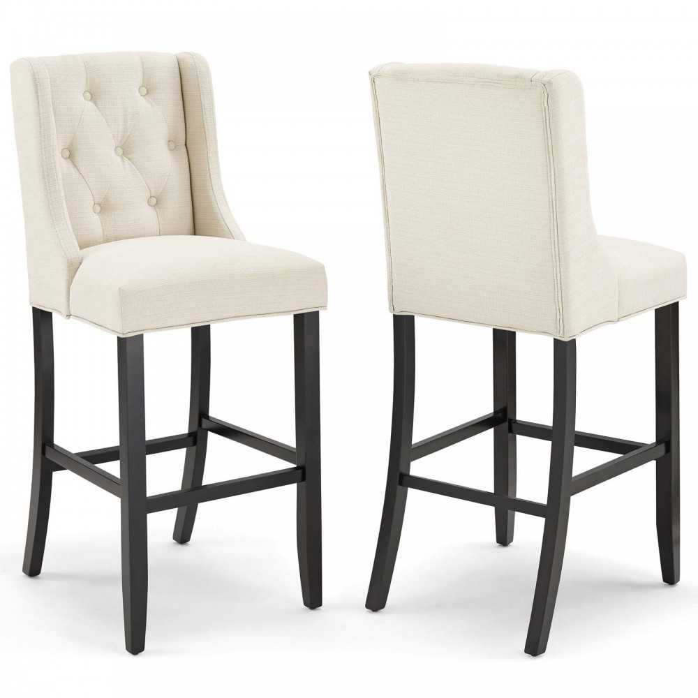 Baronet Bar Stool Upholstered Fabric Set of 2