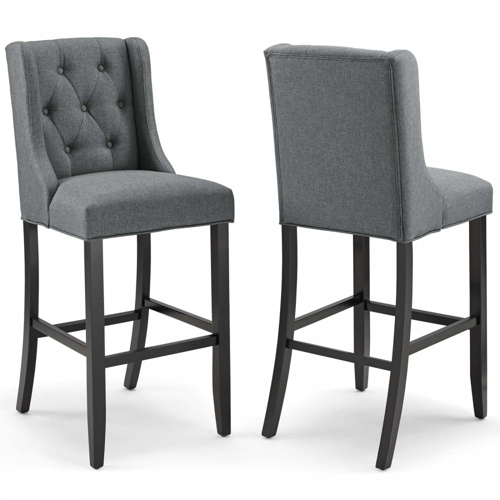 Baronet Bar Stool Upholstered Fabric Set of 2