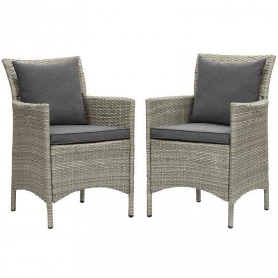 Conduit Outdoor Patio Wicker Rattan Dining Armchair Set of 2