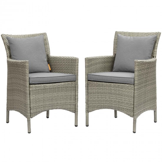 Conduit Outdoor Patio Wicker Rattan Dining Armchair Set of 2