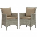 Conduit Outdoor Patio Wicker Rattan Dining Armchair Set of 2