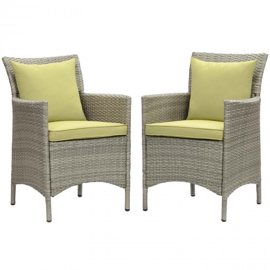 Conduit Outdoor Patio Wicker Rattan Dining Armchair Set of 2