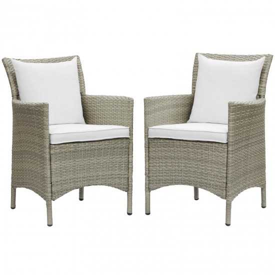 Conduit Outdoor Patio Wicker Rattan Dining Armchair Set of 2