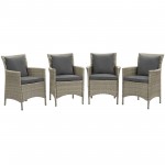 Conduit Outdoor Patio Wicker Rattan Dining Armchair Set of 4