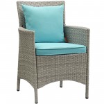 Conduit Outdoor Patio Wicker Rattan Dining Armchair Set of 4