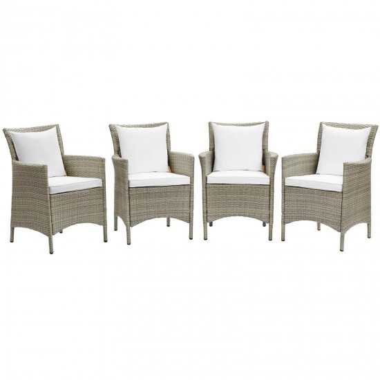 Conduit Outdoor Patio Wicker Rattan Dining Armchair Set of 4