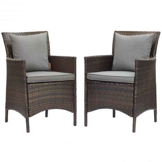 Conduit Outdoor Patio Wicker Rattan Dining Armchair Set of 2