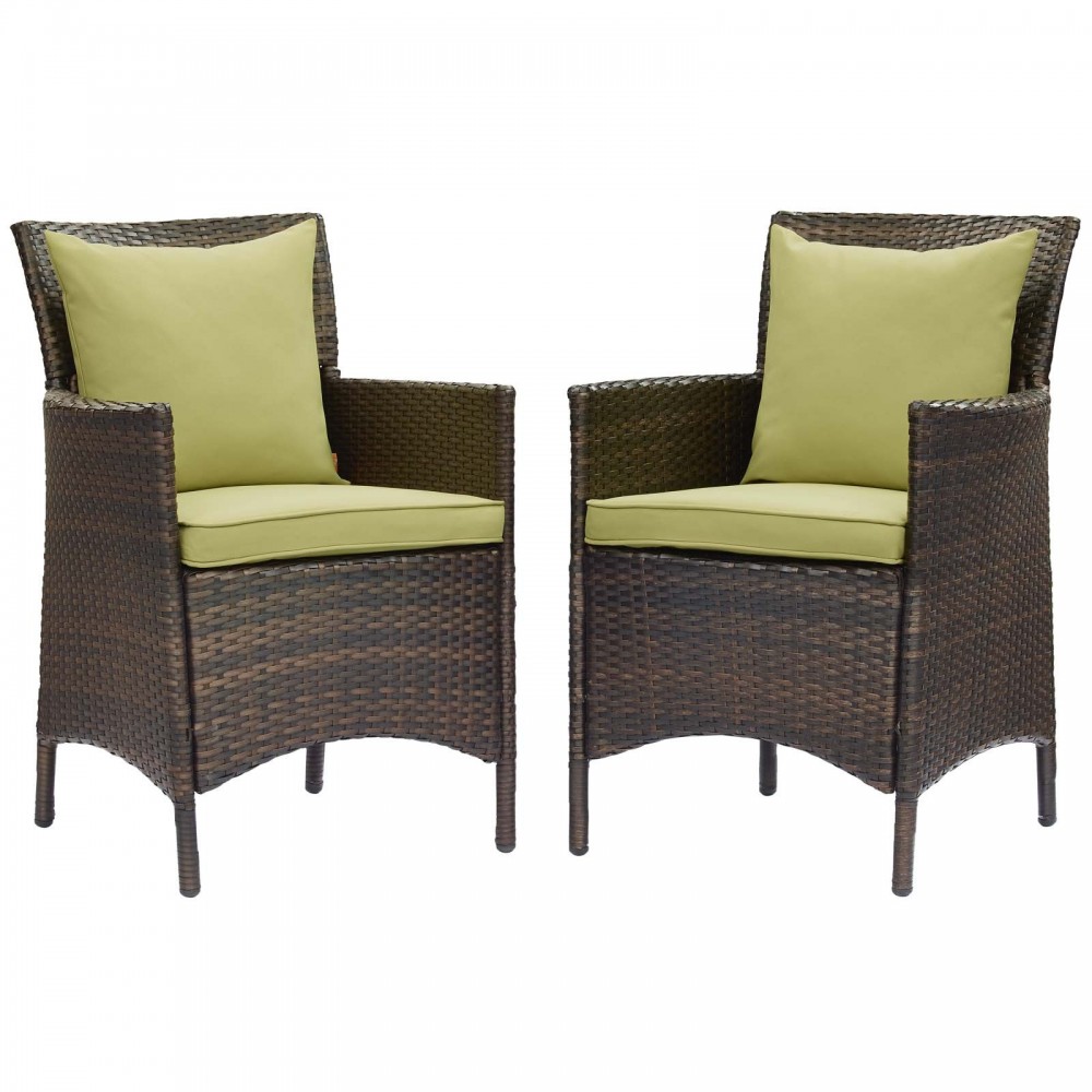 Conduit Outdoor Patio Wicker Rattan Dining Armchair Set of 2 Conduit Outdoor Patio Wicker Rattan Dining Armchair Set of 2